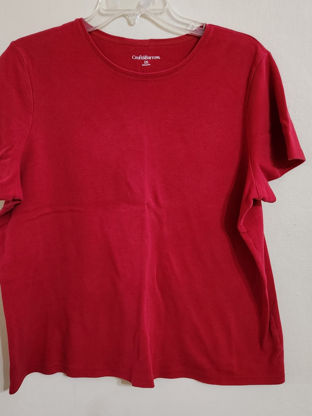 croft & barrow Maroon Short-Sleeve Crewneck Top